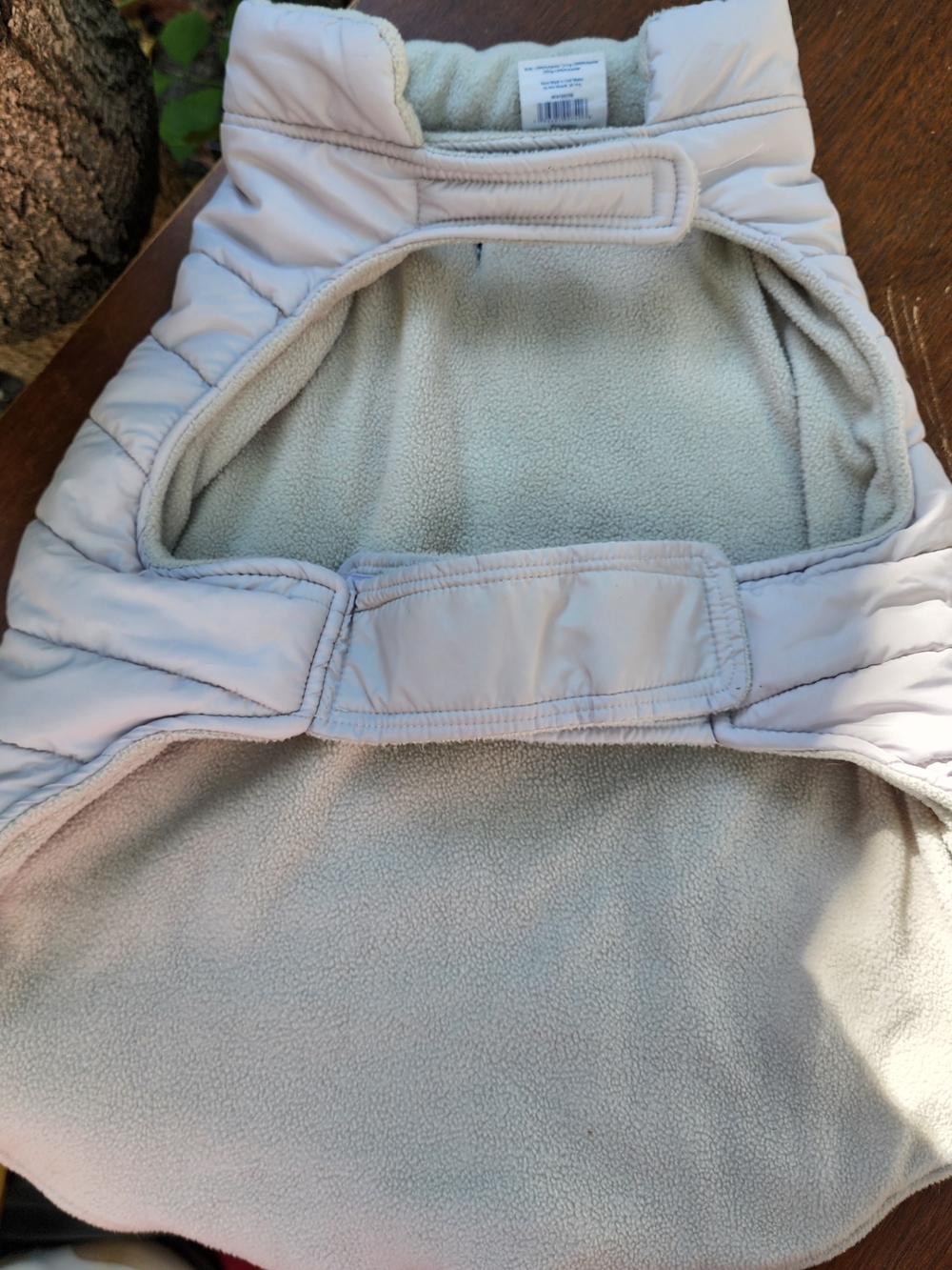 Top Paw Dog Puffer Vest Jacket Grey Fleece Lined Quilted Coat